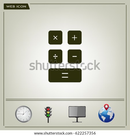Calculator icon. Flat design style. Eps 10