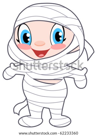 Cute baby dressed as a mummy