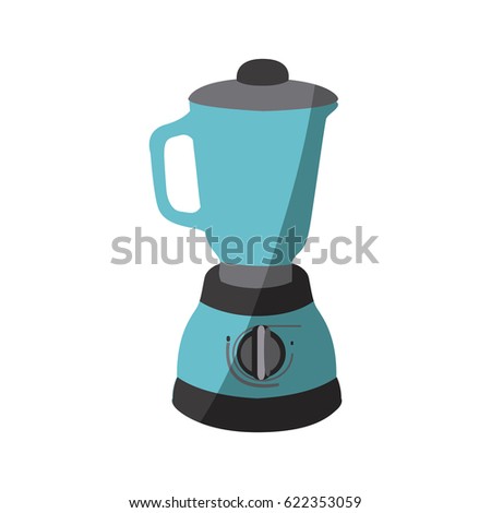 blue color silhouette of kitchen blender vector illustration