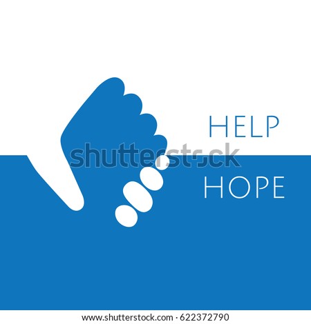 Hand holding hand for help and hope icon logo vector graphic design. Royalty-Free Stock Photo #622372790