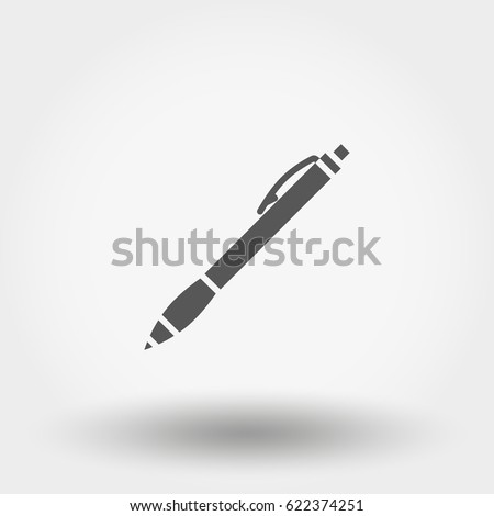 Pen. Icon for web and mobile application. Vector illustration isolated on a white background. Flat design style.