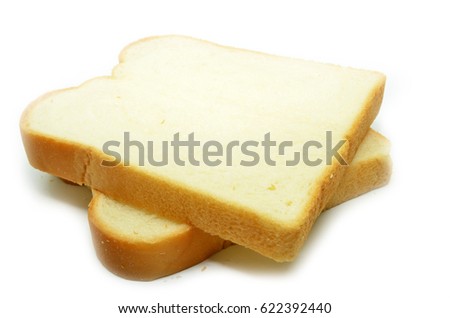 Sliced white bread isolated on white background