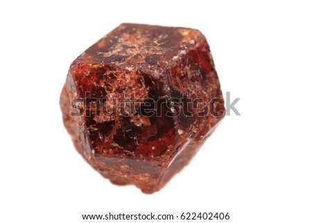 czech garnet mineral isolated on the white background Royalty-Free Stock Photo #622402406