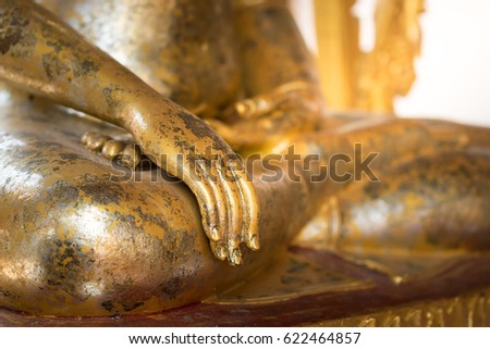 Hand of Buddha,copy space.