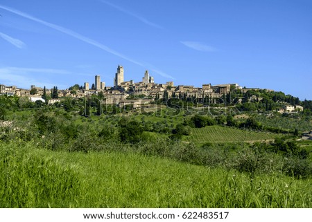 San Gimignano is a small medieval hill town in Tuscany, Italy