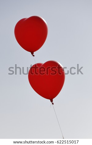 balloons in the shapes of hearts