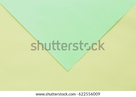 Two tone of green and yellow paper background.