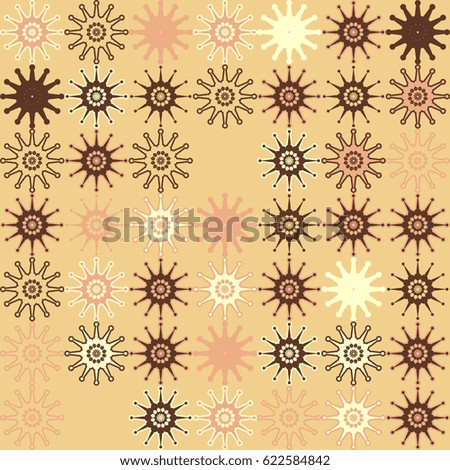 Geometric abstract seamless pattern of colored shapes