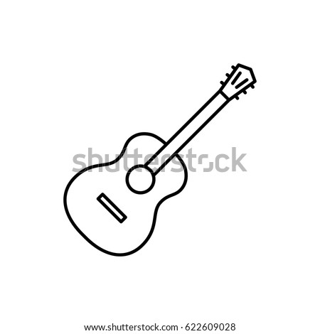 Guitar minimal icon. Instrument line vector icon for websites and mobile minimalistic flat design.