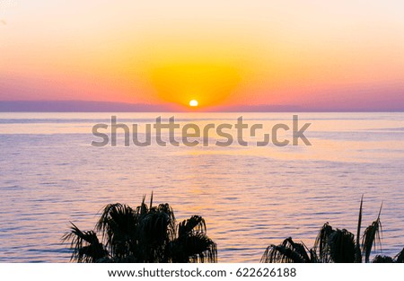 sunset on the sea. sunrise