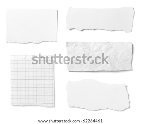 collection of  various ripped pieces of paper on white background. each one is shot separately Royalty-Free Stock Photo #62264461