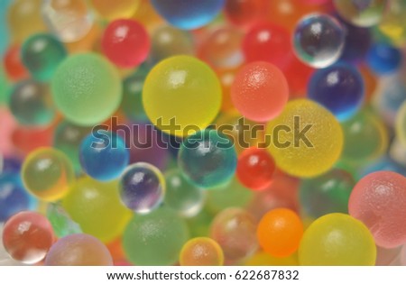 Background made with scattered color gel balls
