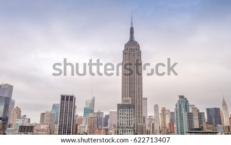 Stunning view of Midtown Manhattan skyline - New York City.