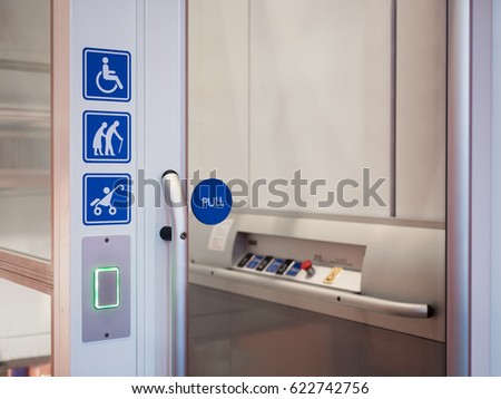 Disability signage lift facility Priority Public accessibility Universal design
