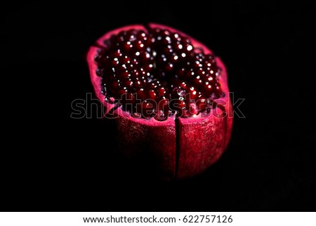 Pomegranate seeds red and juicy.
Photo taken on: October 31nd, 2016