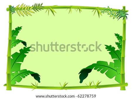 Bamboo and Jungle Frame Concept Illustration in Vector