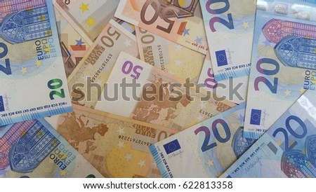 Euro banknotes, Background of cash Euro money