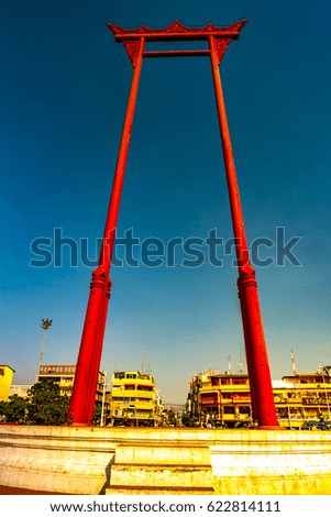 The giant swing, Sao Ching Cha, in Bangkok, Thailand
