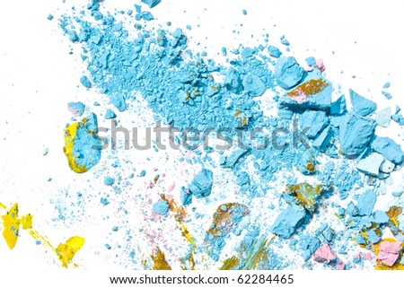 Colour crumbled pastel stick closed-up