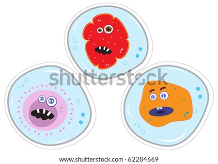 Colorful Cute Virus Illustration in Vector