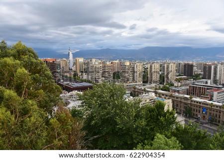 Panoramic view of Santiago de Chile, Cityscape, Chile, Latin America