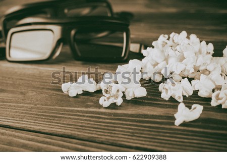 Background on the theme of cinema and popcorn
