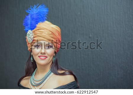 portrait of a beautiful girl with a turban