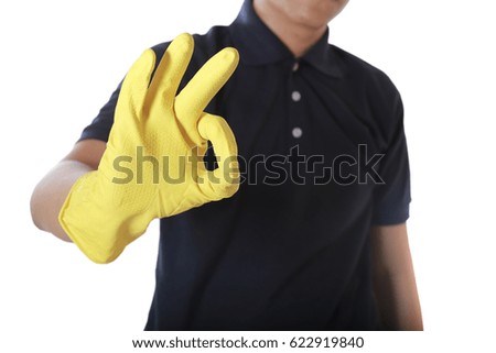 attractive hand making ok symbol