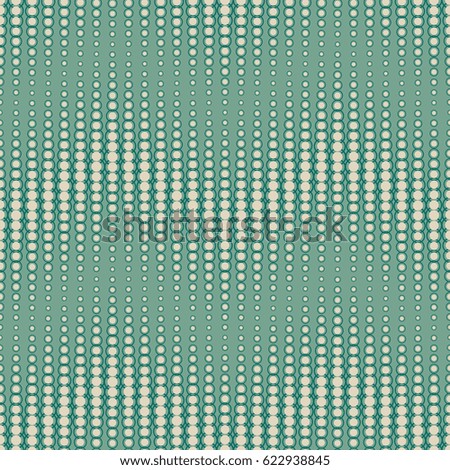 Seamless pattern consisting of geometric elements located on a green background