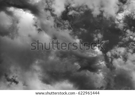 Cloudy sky. Soft focus and grain are a part of the image.