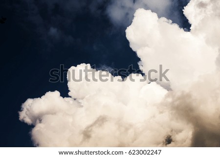 Cumulus thunderclouds in summer, Horizontal