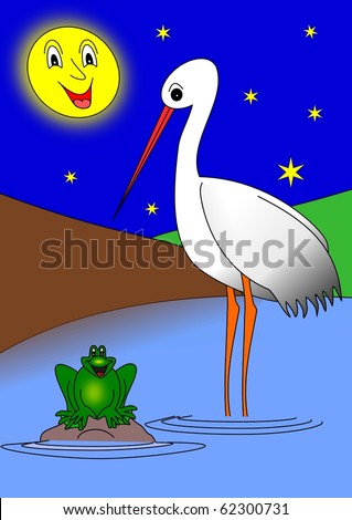Stork and frog