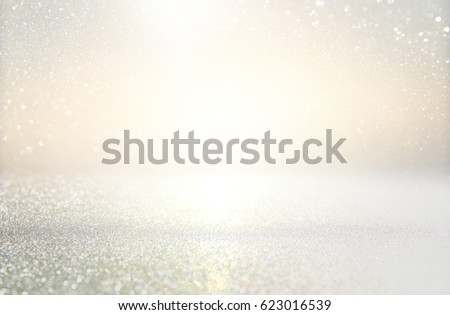 glitter vintage lights background. silver and light gold. de-focused Royalty-Free Stock Photo #623016539