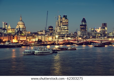 City of London one  at night.