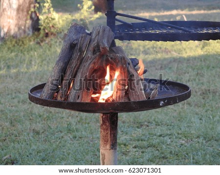 Barbecue fire.