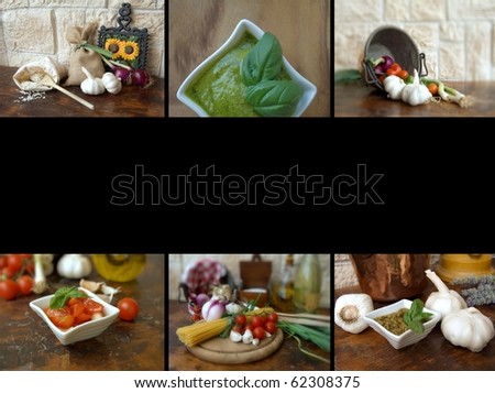 collage with food