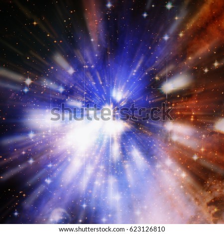 Galaxy and starfield in the deep space. Elements of this image furnished by NASA.
