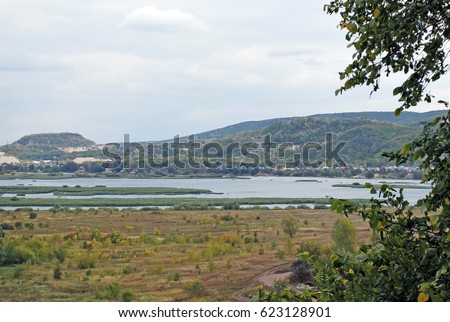 View of the river Juice from Tsaryov of Kurgan. Settlement of Volzhsky. Samara region