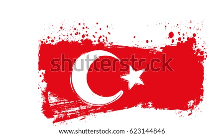 Abstract grunge Turkey flag. Vector illustration.