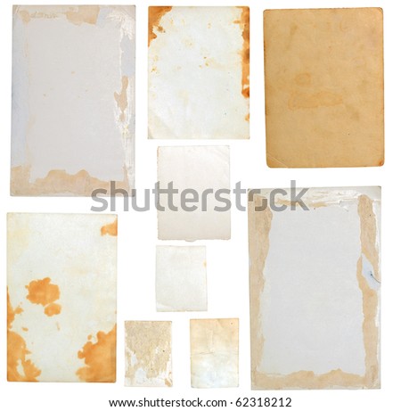 old photo paper texture isolated on white background