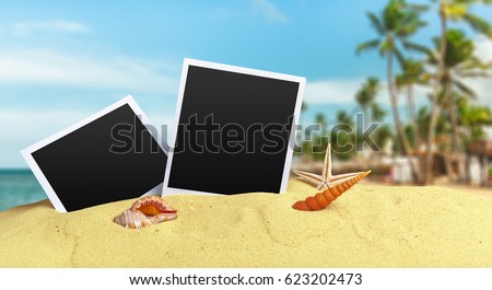 photos on sand background
