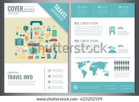 Travel brochure design. Template for Travel and Tourism concept. Vector illustration