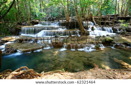  Deep forest waterfall Thailand