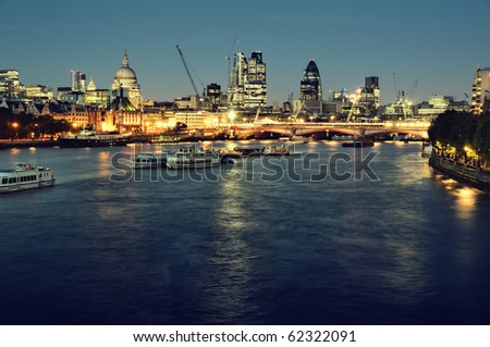 City of London at night.
