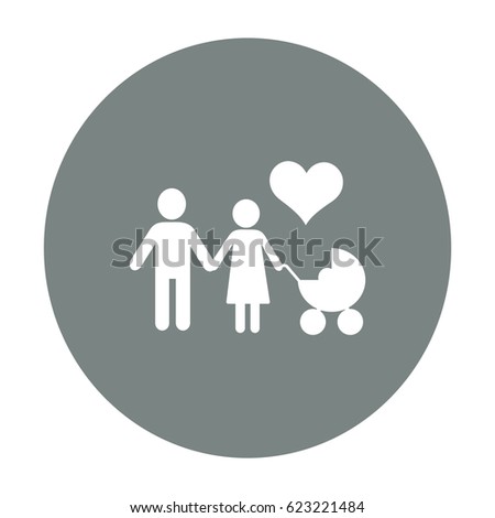 Flat icon family. Flat icon family. Husband and wife are kept each other's hands.