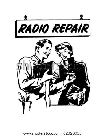 Radio Repair 2 - Ad Header - Retro Clipart