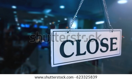Closed sign board hanging outside store 
