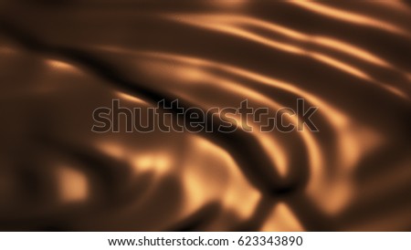 Animation of flow golden liquid with animated reflections. Wave and ripple on gold surface.