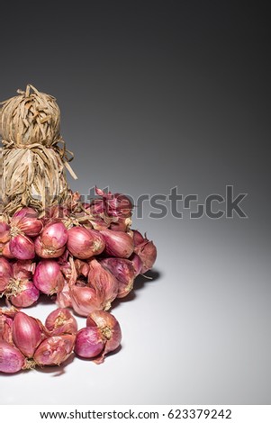 Shallots on a white background