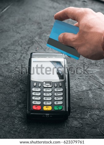 Paying by credit card in payment terminal